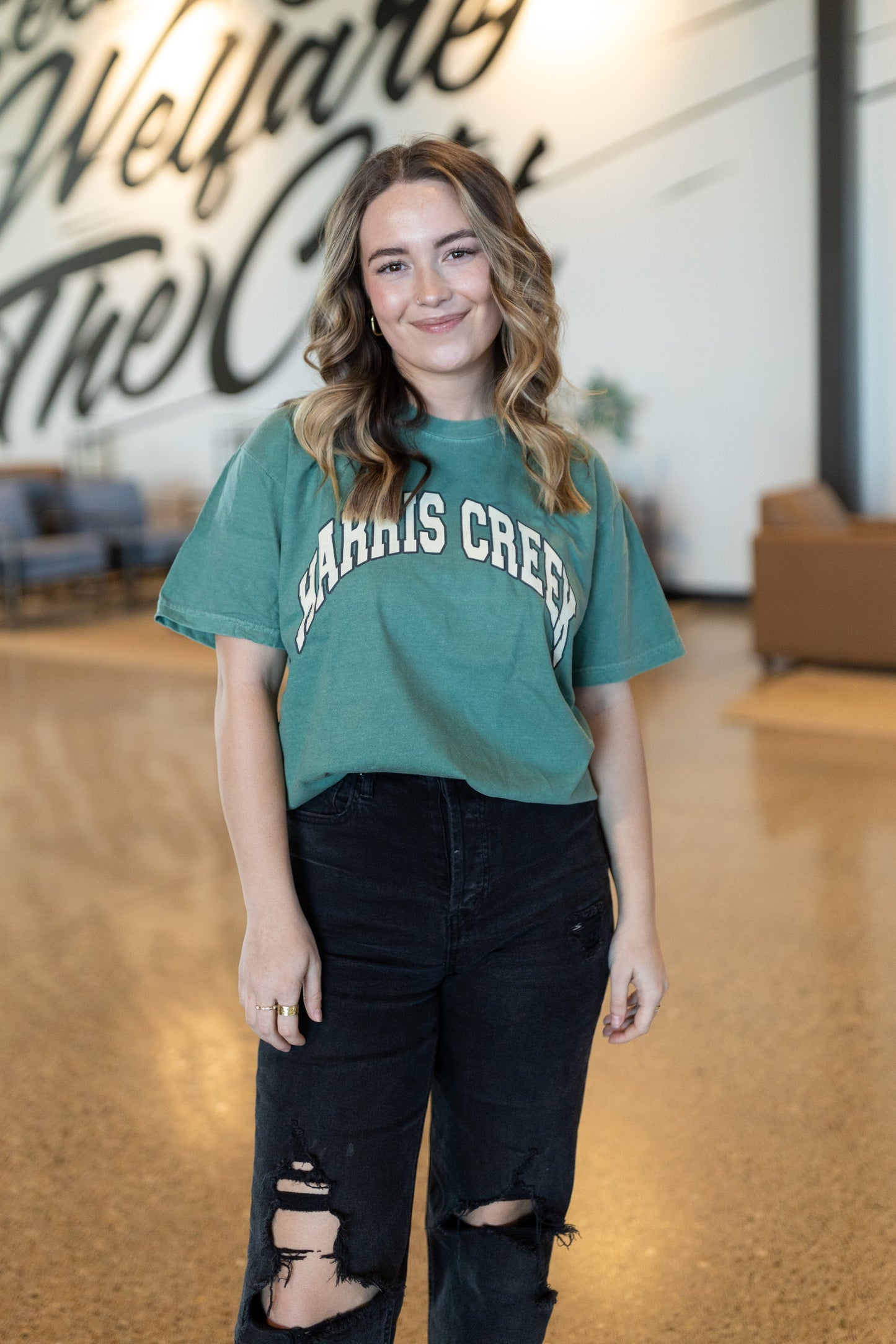 Harris Creek College Font Tee